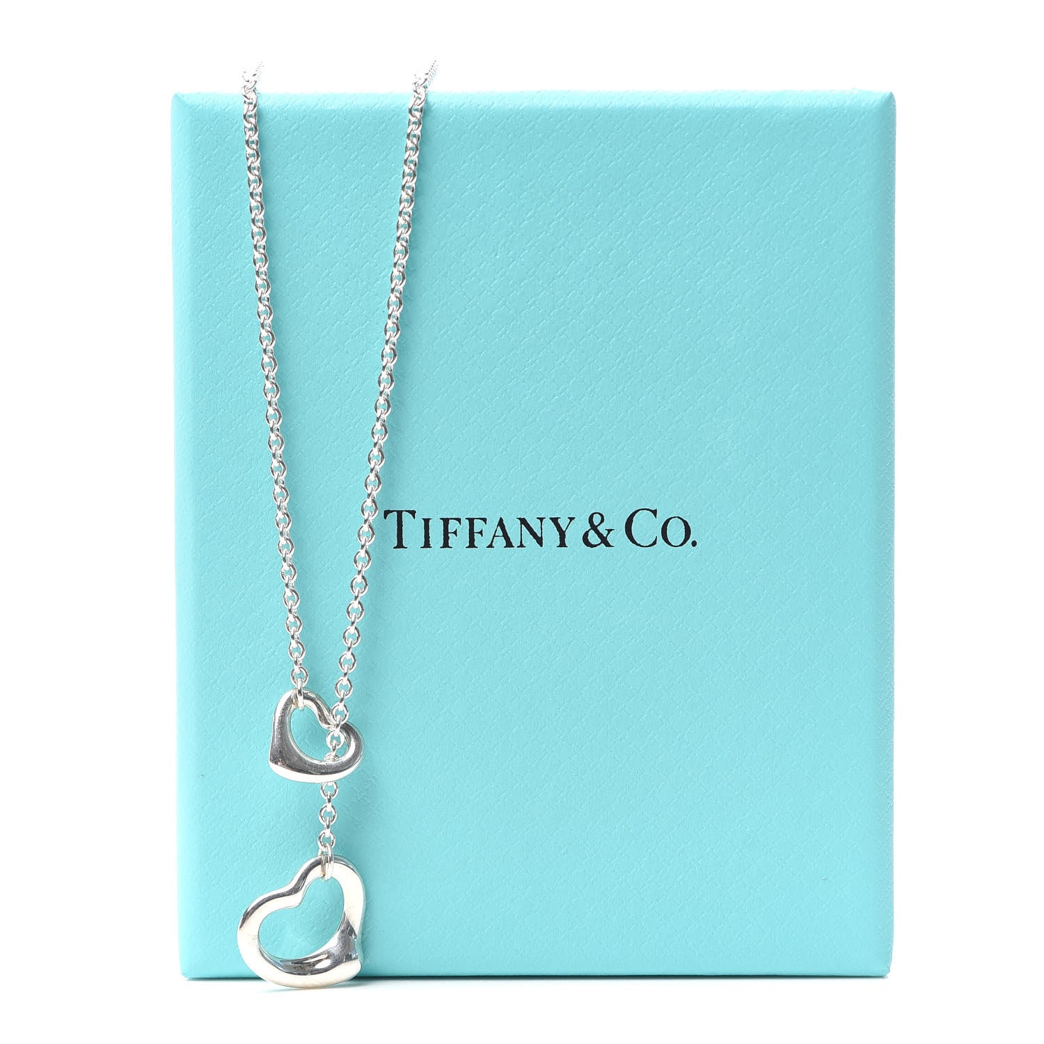 Tiffany Sterling Silver Elsa Peretti Open Heart Lariat Necklace 6 of 6