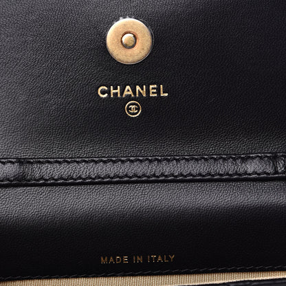 Chanel Lambskin Quilted Pearl Crush Clutch With Chain Black 6 of 10