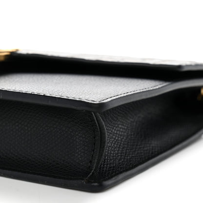 Fendi Vitello Cruise F is Fendi Bi-Color FF 1974 Embossed Medium Envelope Wallet On Chain Black Maya 10 of 10