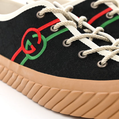 Gucci Monogram Interlocking G Mens Tortuga Low Top Sneakers 9.5 Black Mystic White 9 of 10