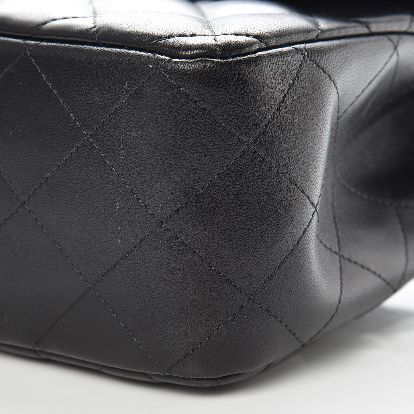 Lambskin Quilted Jumbo Double Flap Black
