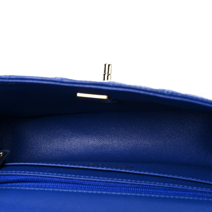 Chanel Lambskin Quilted Mini Top Handle Rectangular Flap Dark Blue 7 of 10