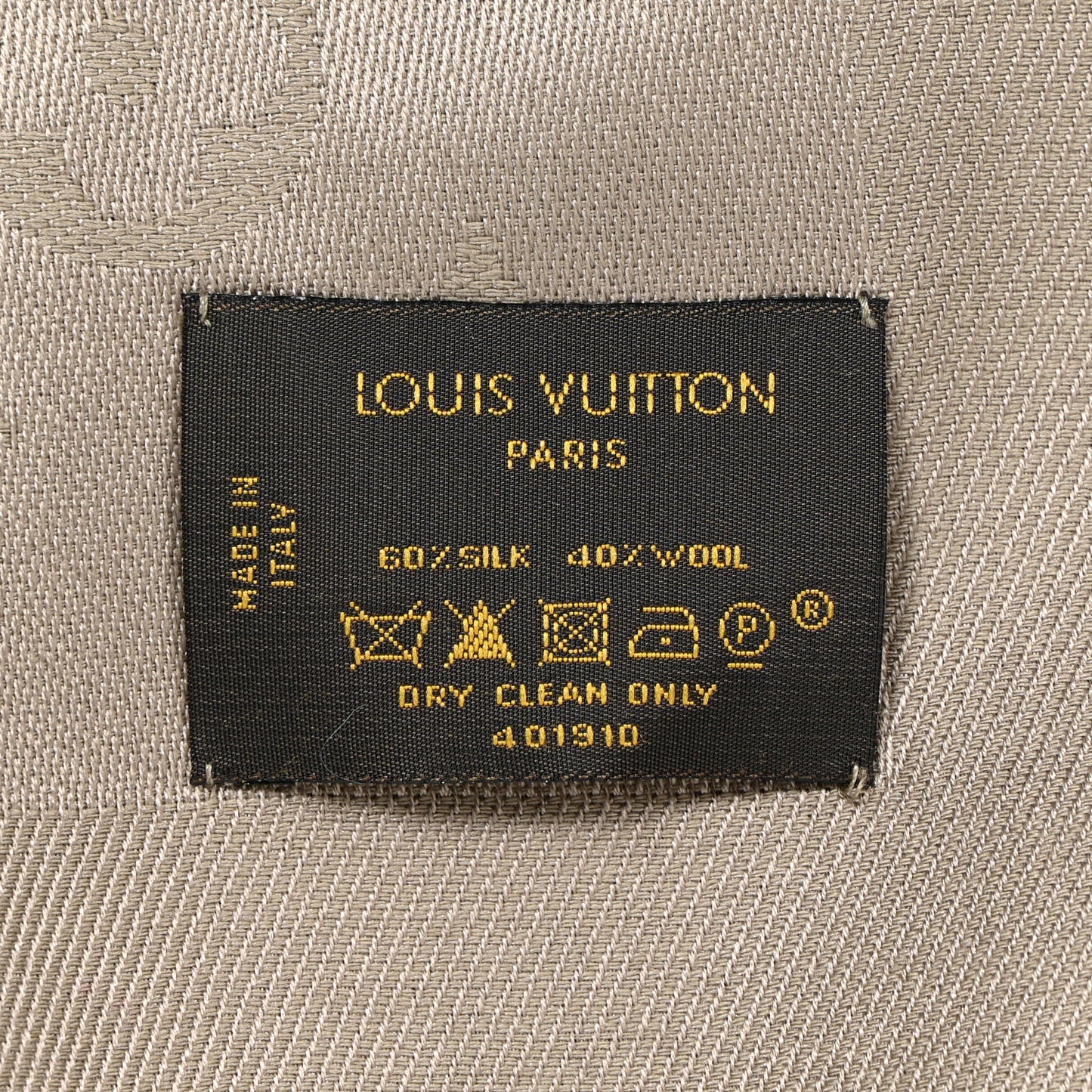 Silk Lurex Wool Monogram Shine Shawl Greige