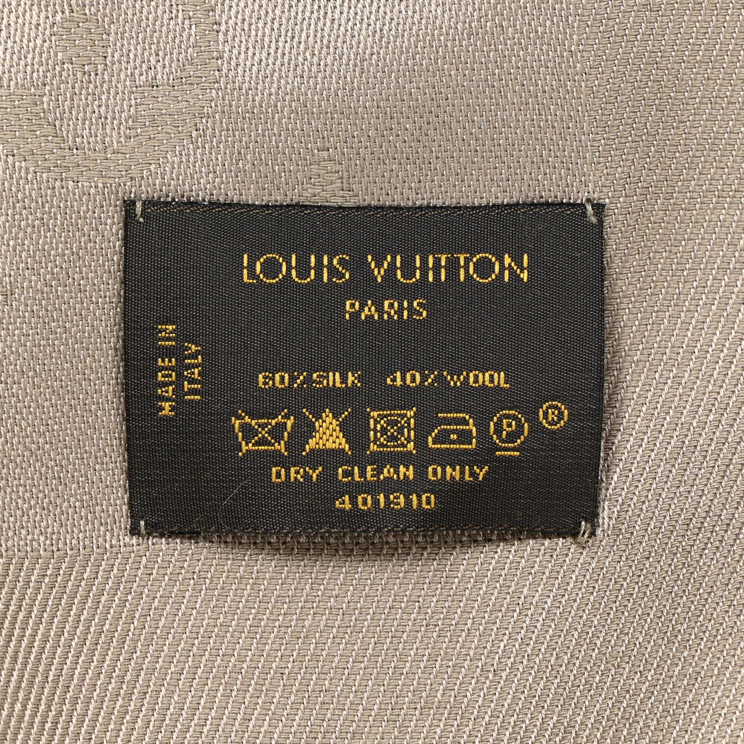 Louis Vuitton Silk Lurex Wool Monogram Shine Shawl Greige 3 of 4