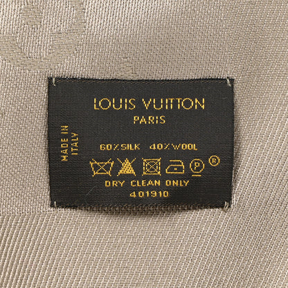 Louis Vuitton Silk Lurex Wool Monogram Shine Shawl Greige 3 of 4