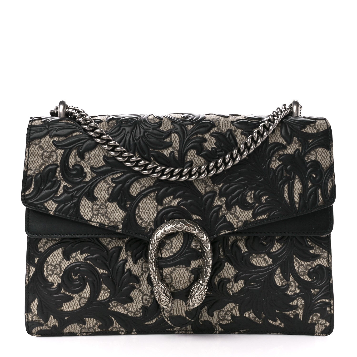 Gucci GG Supreme Monogram Arabesque Medium Dionysus Shoulder Bag Black 1 of 10