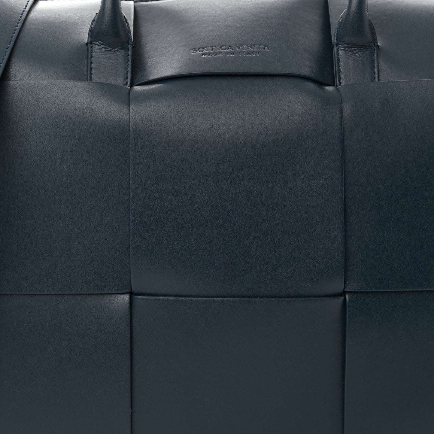 Calfskin Maxi Intrecciato Arco Briefcase Deep Blue