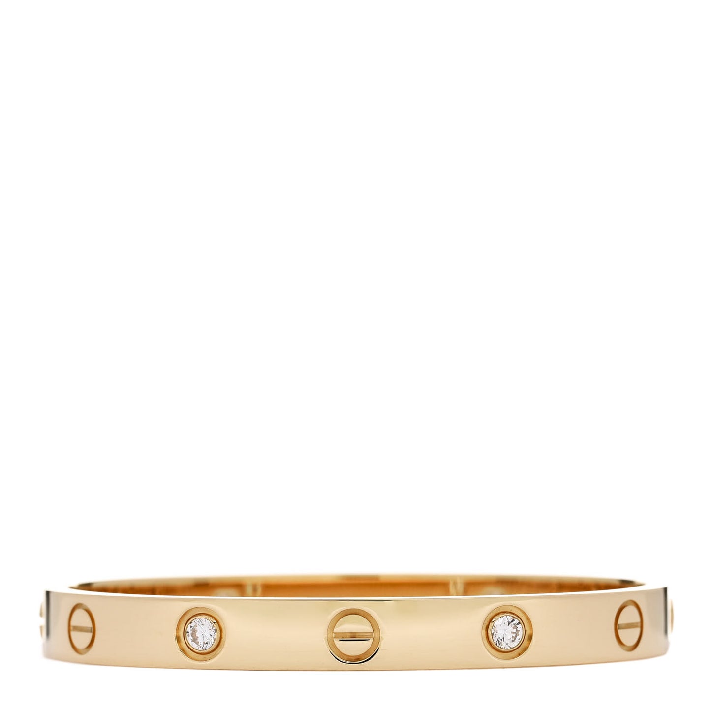 18K Yellow Gold 4 Diamond LOVE Bracelet 15