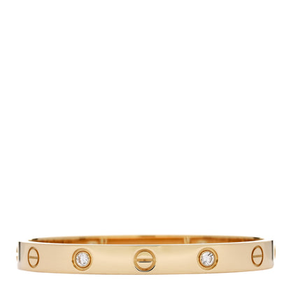 Cartier 18K Yellow Gold 4 Diamond LOVE Bracelet 15 1 of 9