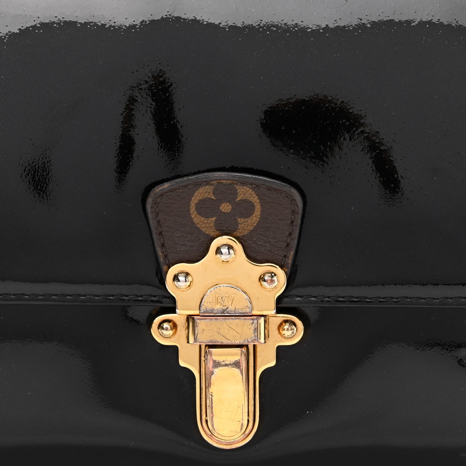 Louis Vuitton Patent Calfskin Monogram Cherrywood BB Black 6 of 13