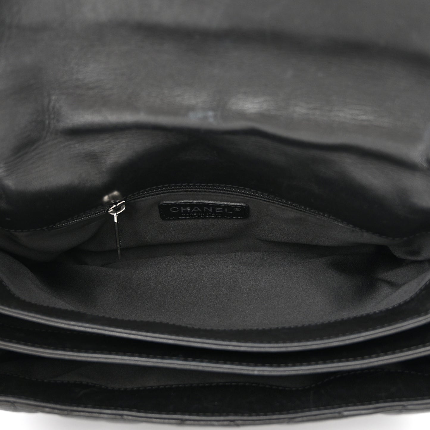Lambskin Quilted Chanel 3 Large Accordion Flap Black
