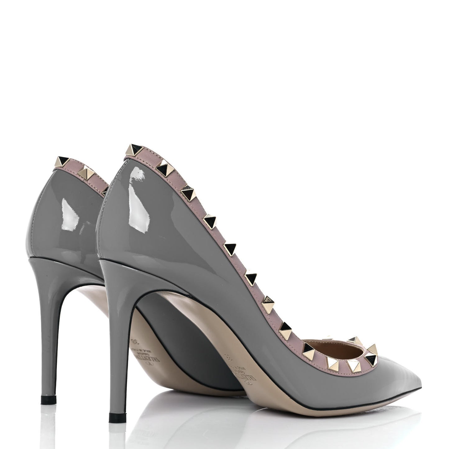 Patent Rockstud 85mm Pumps 38 Light Stone Poudre