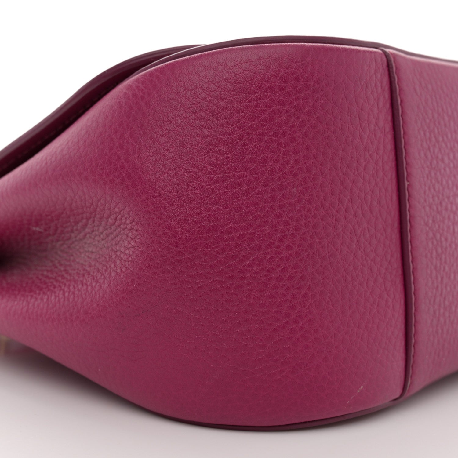 Salvatore Ferragamo Grained Calfskin Linda Top Handle Satchel Sangria 9 of 19