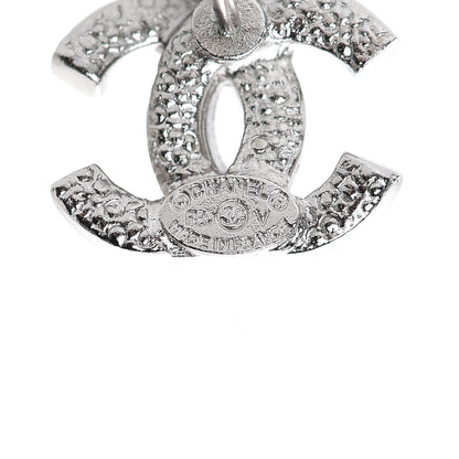 Chanel Crystal Mini Timeless CC Earrings Silver 4 of 5