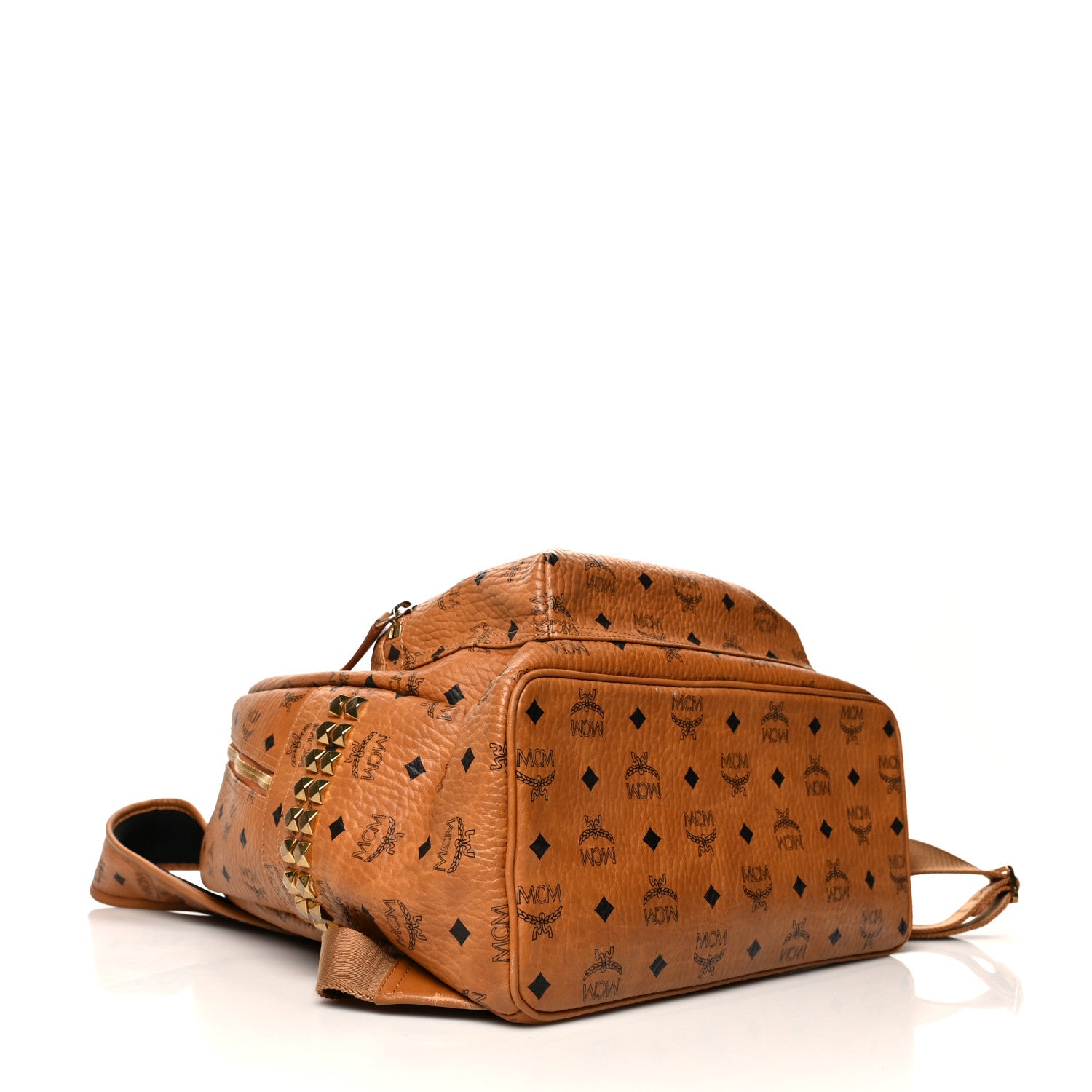 MCM Visetos Medium Side Studs Stark Backpack Cognac 4 of 9