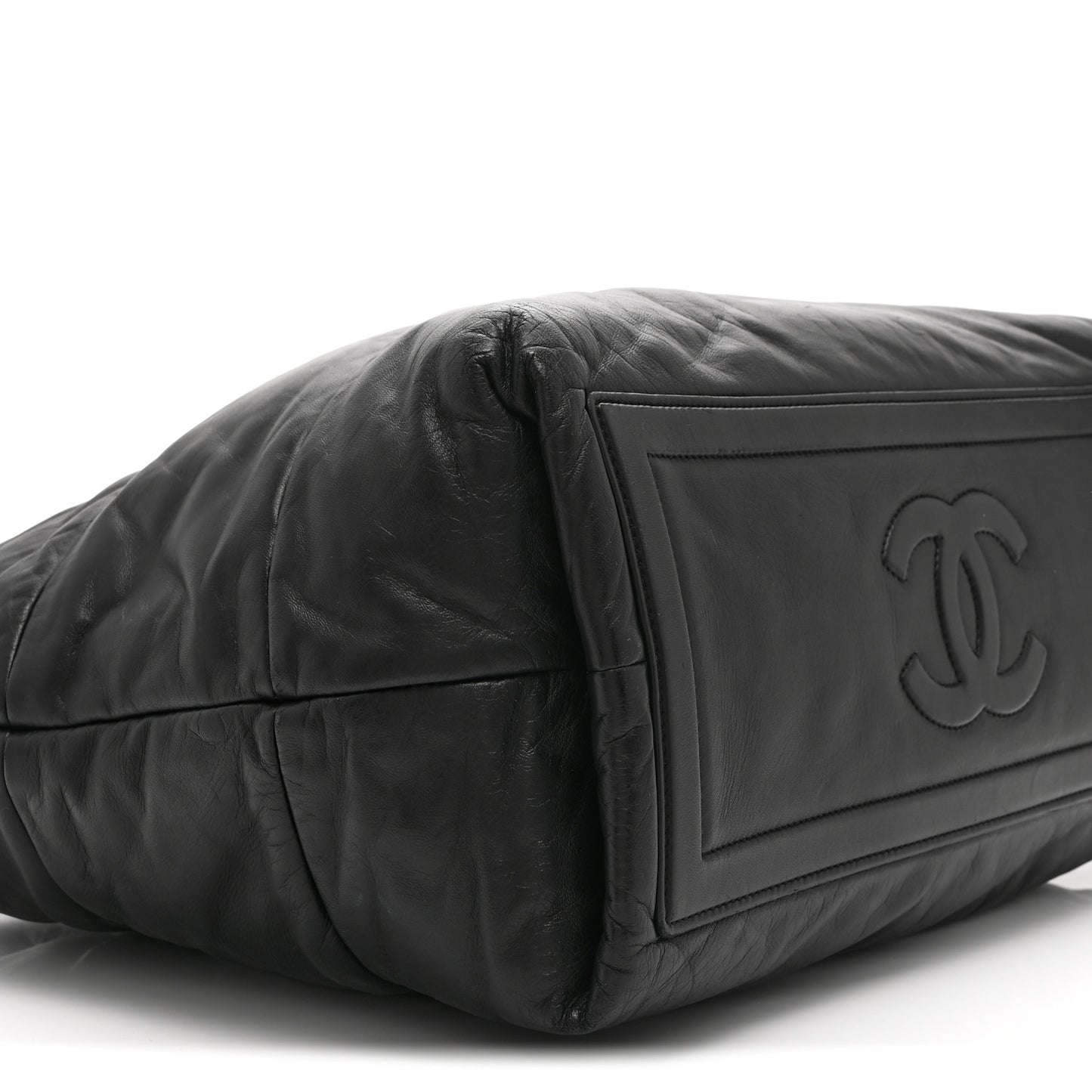 Lambskin Quilted Medium Coco Cocoon Reversible Tote Black