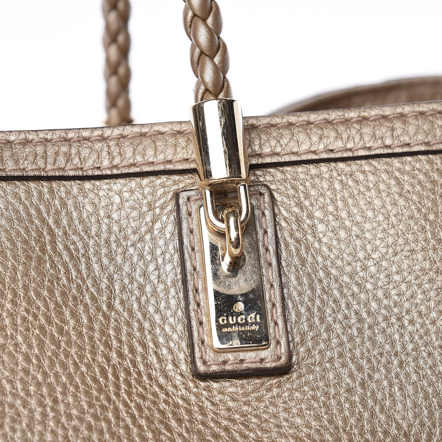 Metallic Pebbled Calfskin Medium Bella Tote Gold