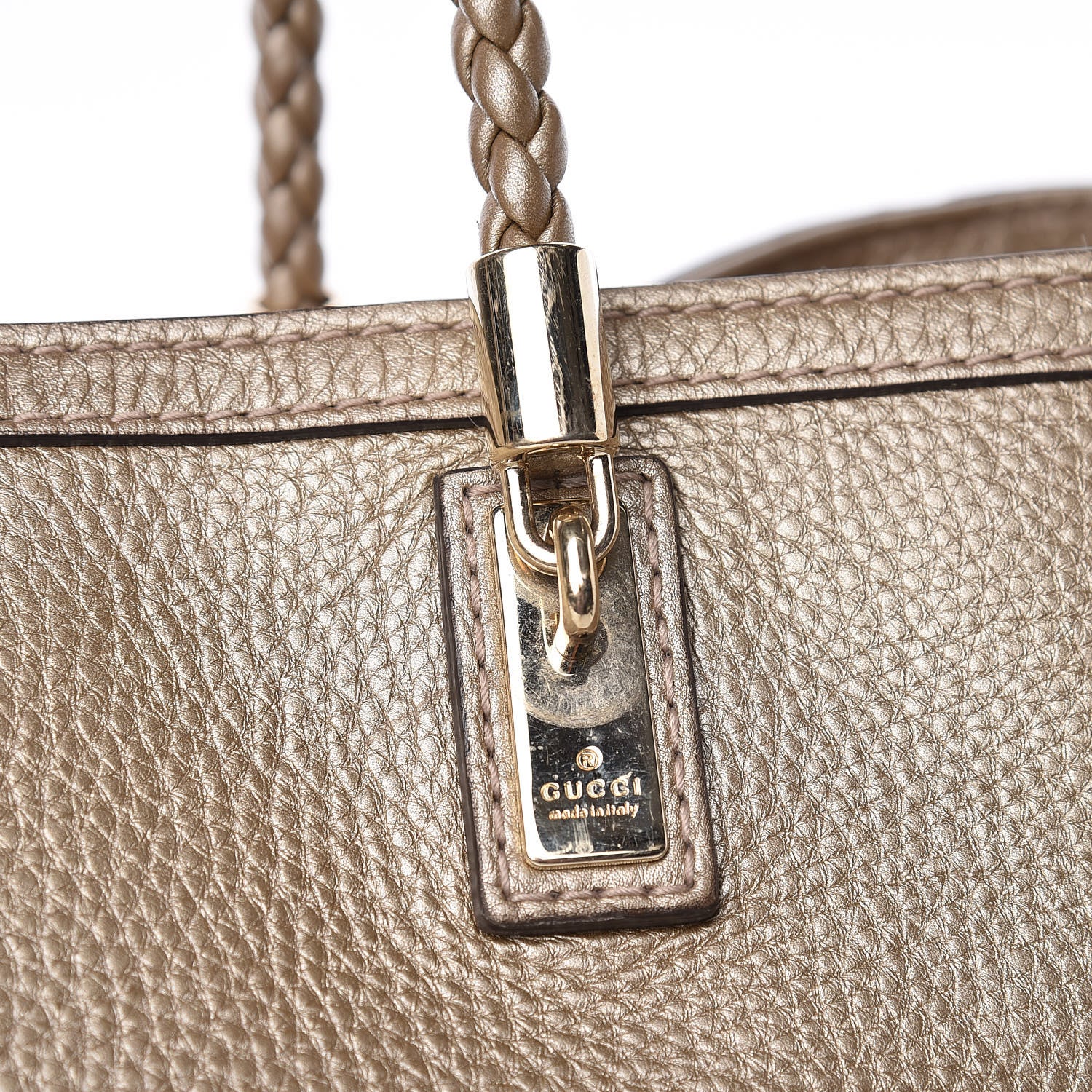 Gucci Metallic Pebbled Calfskin Medium Bella Tote Gold 16 of 22