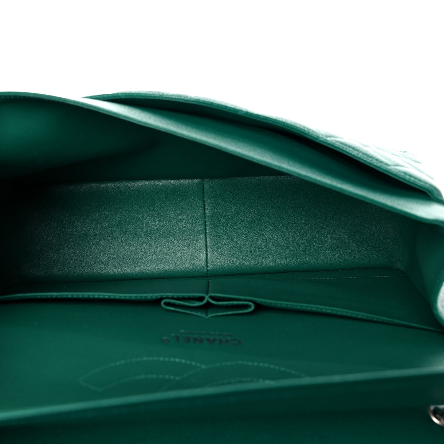 Caviar Quilted Jumbo Double Flap Green