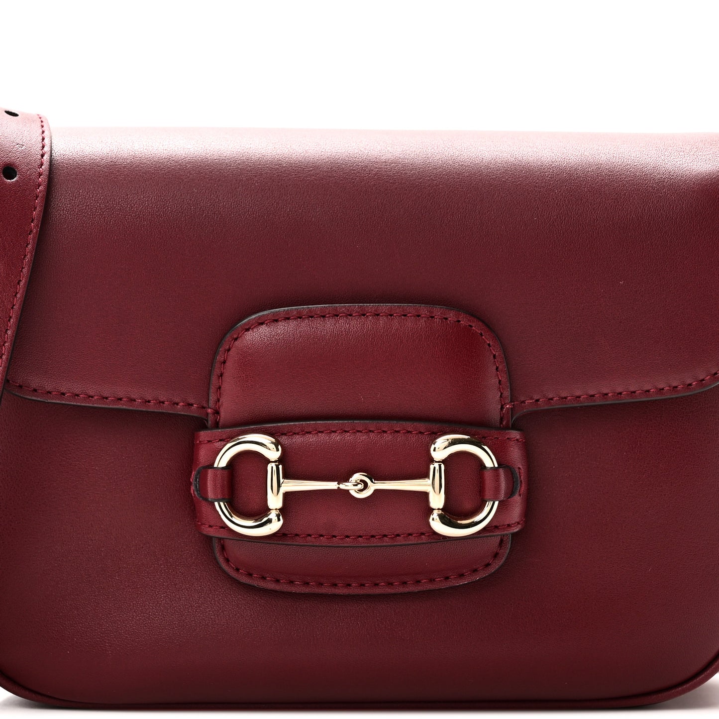 Arabella Calfskin Horsebit 1955 Shoulder Bag Rosso Ancora