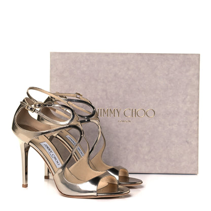 Jimmy Choo Metallic Calfskin Lang Sandals 40 Gold 8 of 8