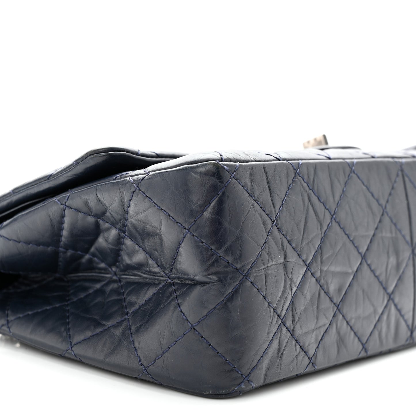 Aged Calfskin Quilted 2.55 Reissue 226 Flap Navy Blue