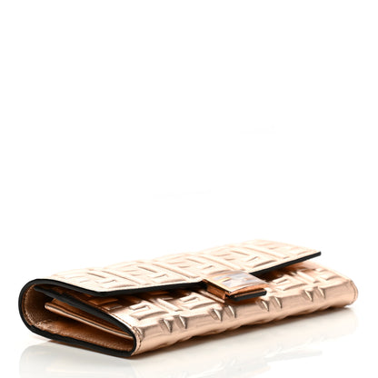 Fendi Vitello Laminato FF 1974 Embossed Continental Wallet Rame 4 of 8