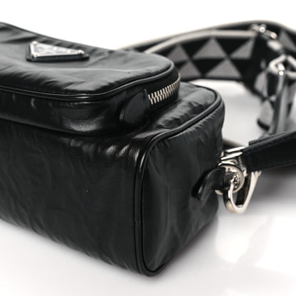 Prada Nappa Antique Multi-Pocket Shoulder Bag Black 9 of 9