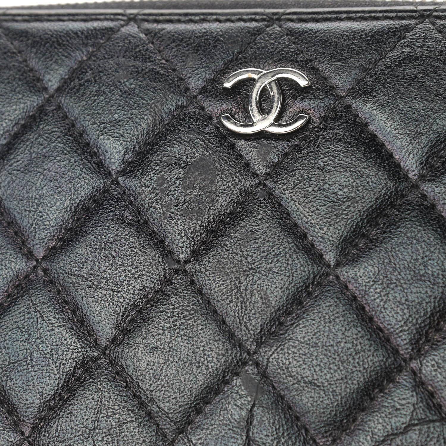 Chanel Calfskin Quilted Large Zip Around Organizer Wallet Black 11 of 16