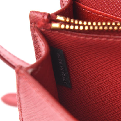 Prada Saffiano Fiocco Bow Flap Wallet Fuoco 9 of 10
