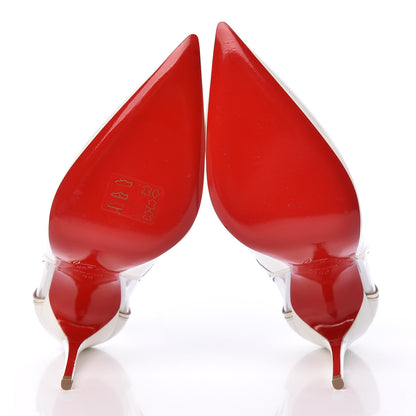 Christian Louboutin Patent Specchio PVC Cosmo 554 100 Pumps 36 Snow 7 of 10