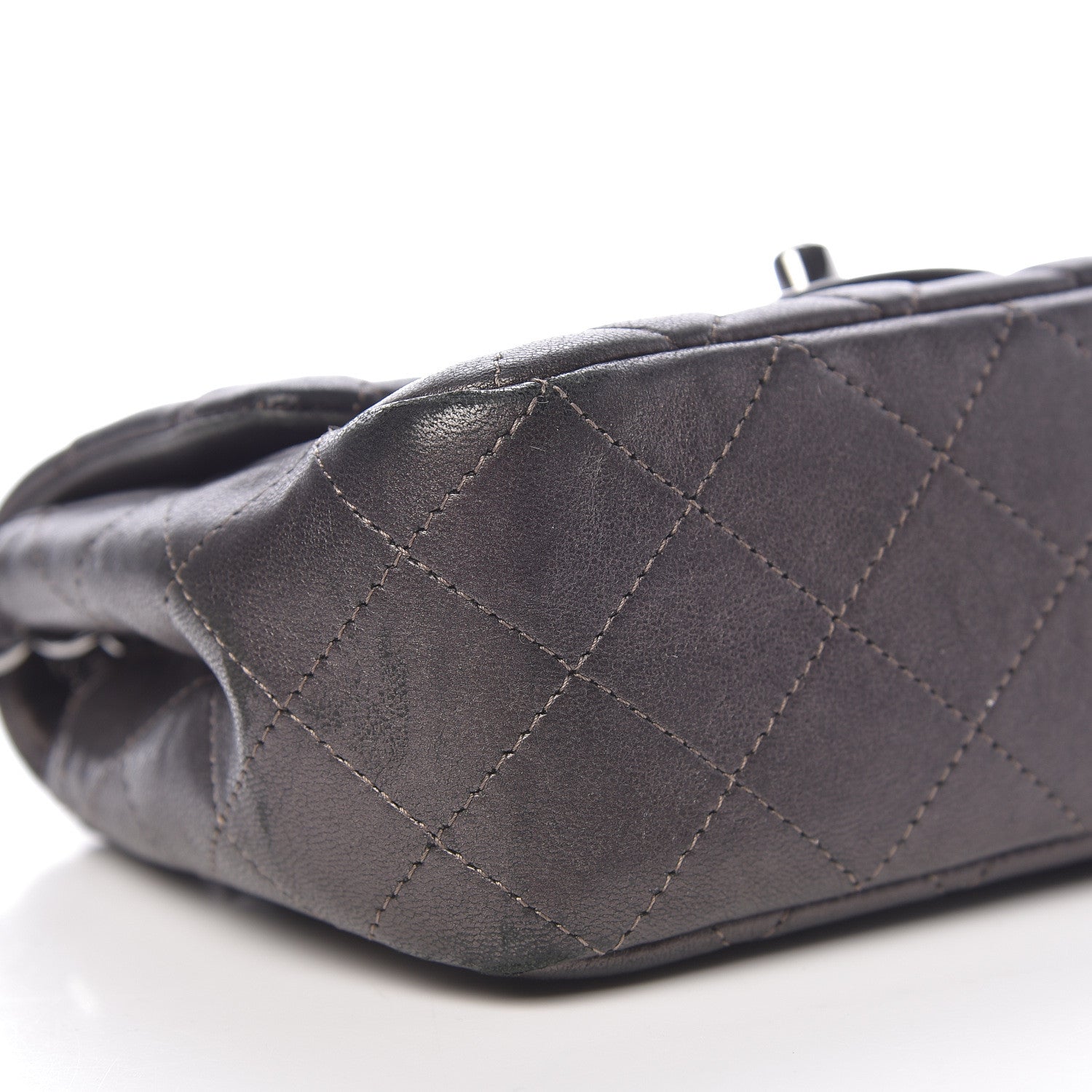 Chanel Metallic Lambskin Quilted Mini Square Flap Grey 5 of 19