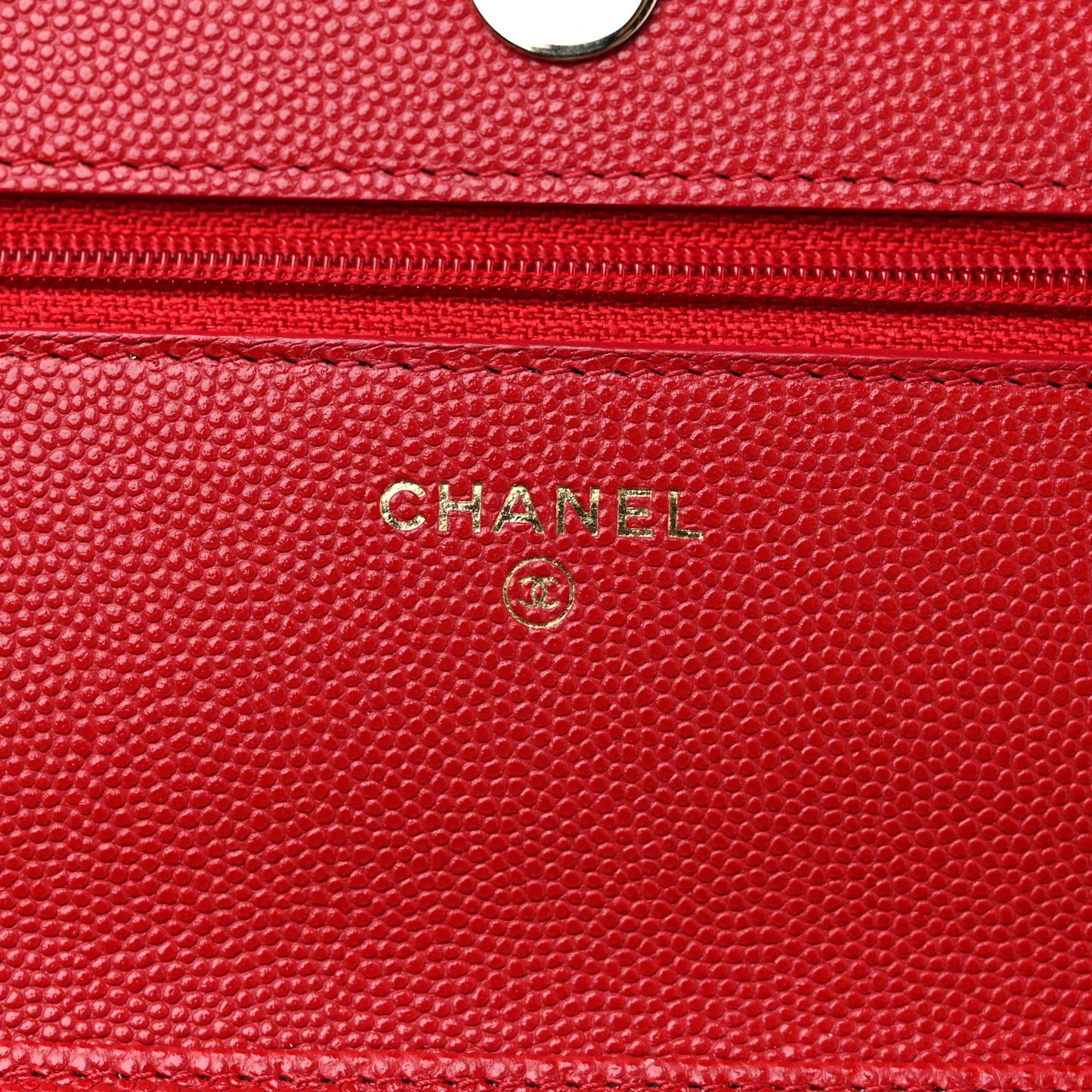 Caviar Quilted Wallet on Chain WOC Red