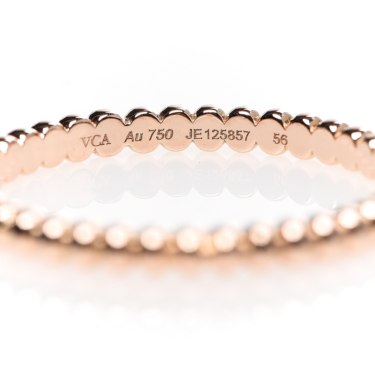 Van Cleef & Arpels 18K Rose Gold Small Perlee Ring 56 7.5 3 of 3