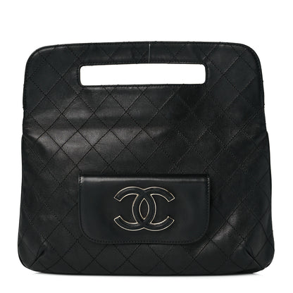 Chanel Calfskin Stitched CC Flap Clutch Black 1 of 15