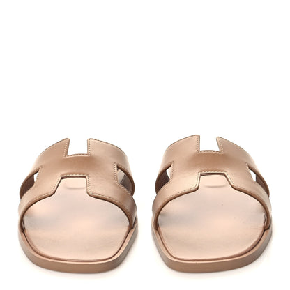 Hermes Box Calfskin Oran Sandals 40 Bois De Santal 2 of 8