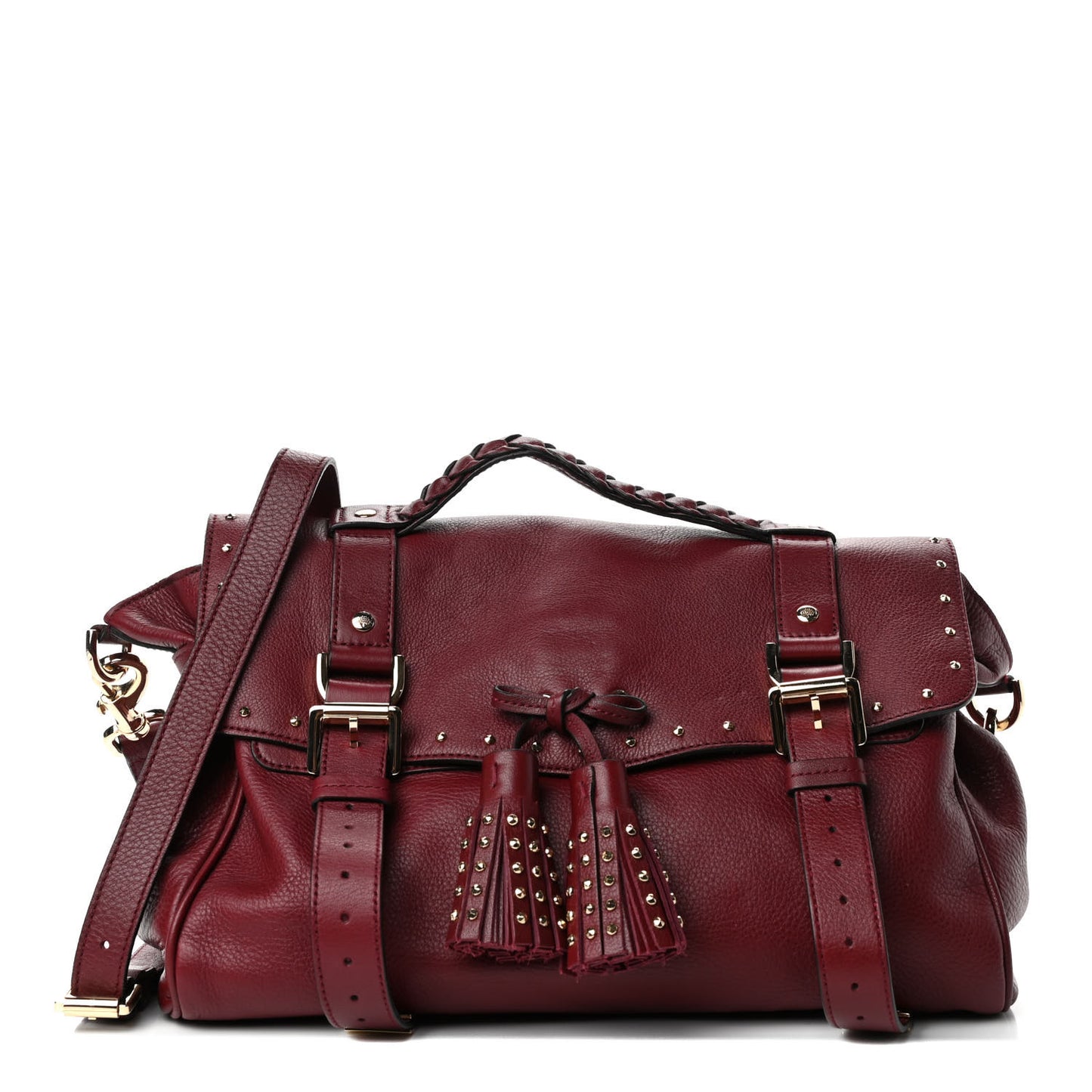 Polished Buffalo Medium Alexa Tassel Satchel Conker