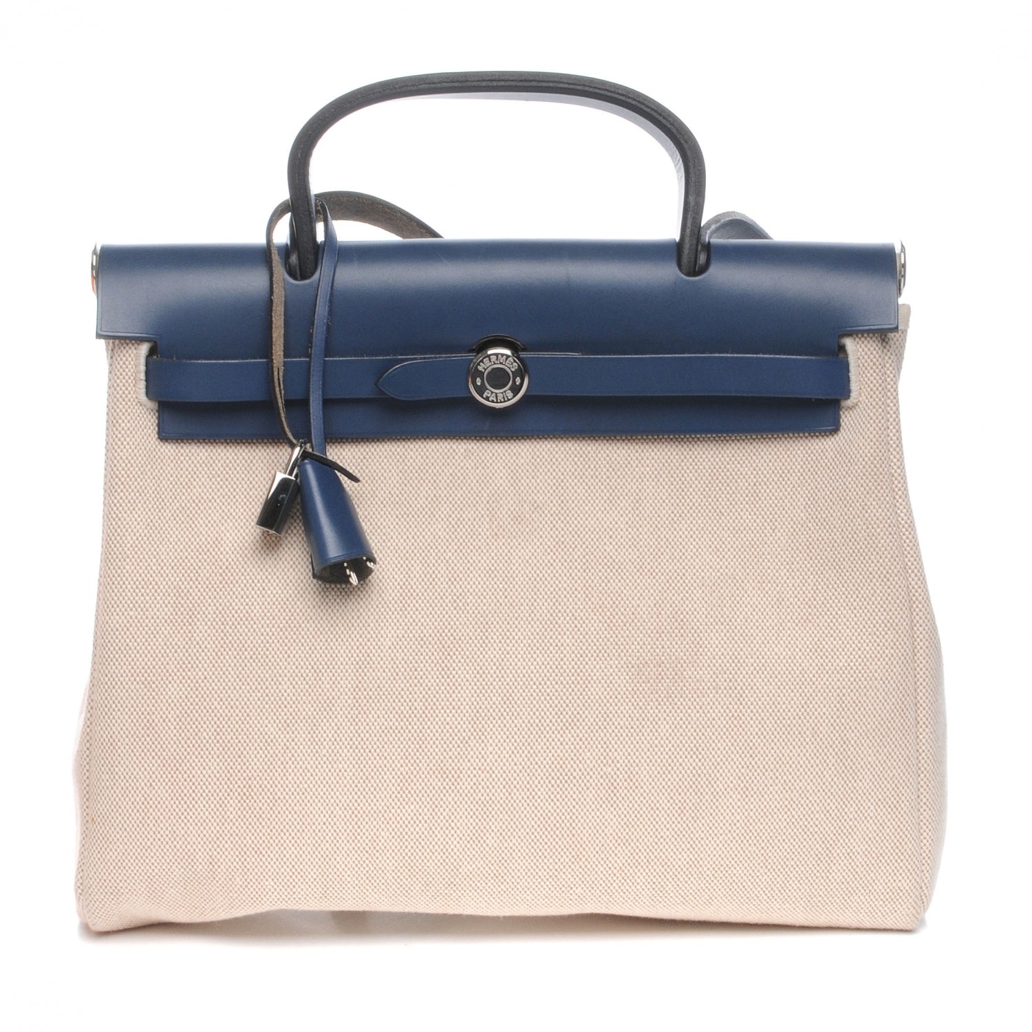 Hermes Toile Herbag PM 30 Navy and Natural 1 of 9