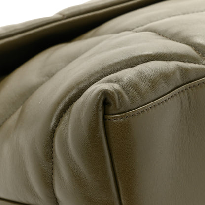 Saint Laurent Lambskin Quilted Medium Loulou Puffer Monogram Chain Satchel Seaweed 10 of 14