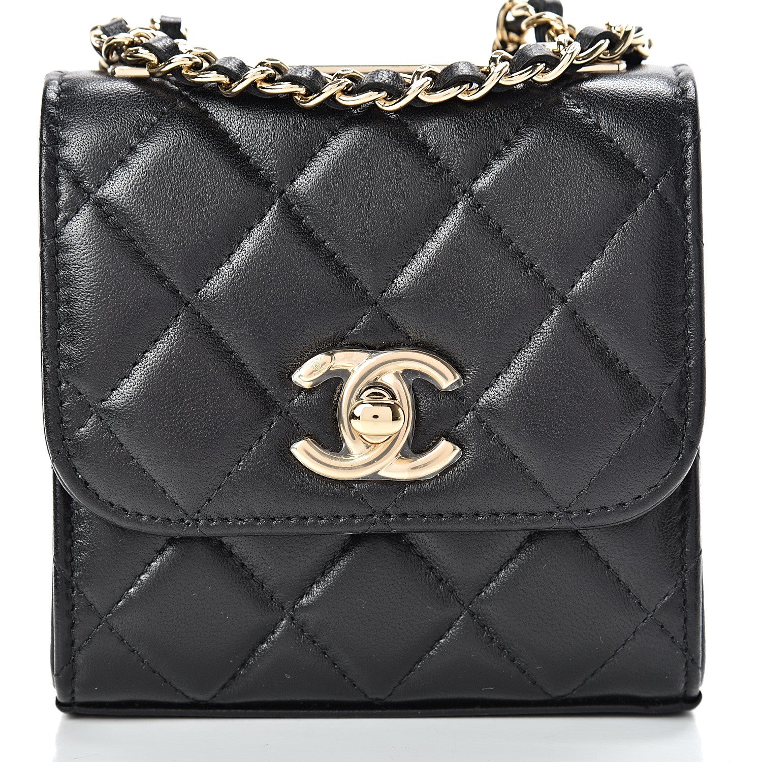 Chanel Lambskin Quilted Mini Trendy CC Chain Wallet Black 7 of 11