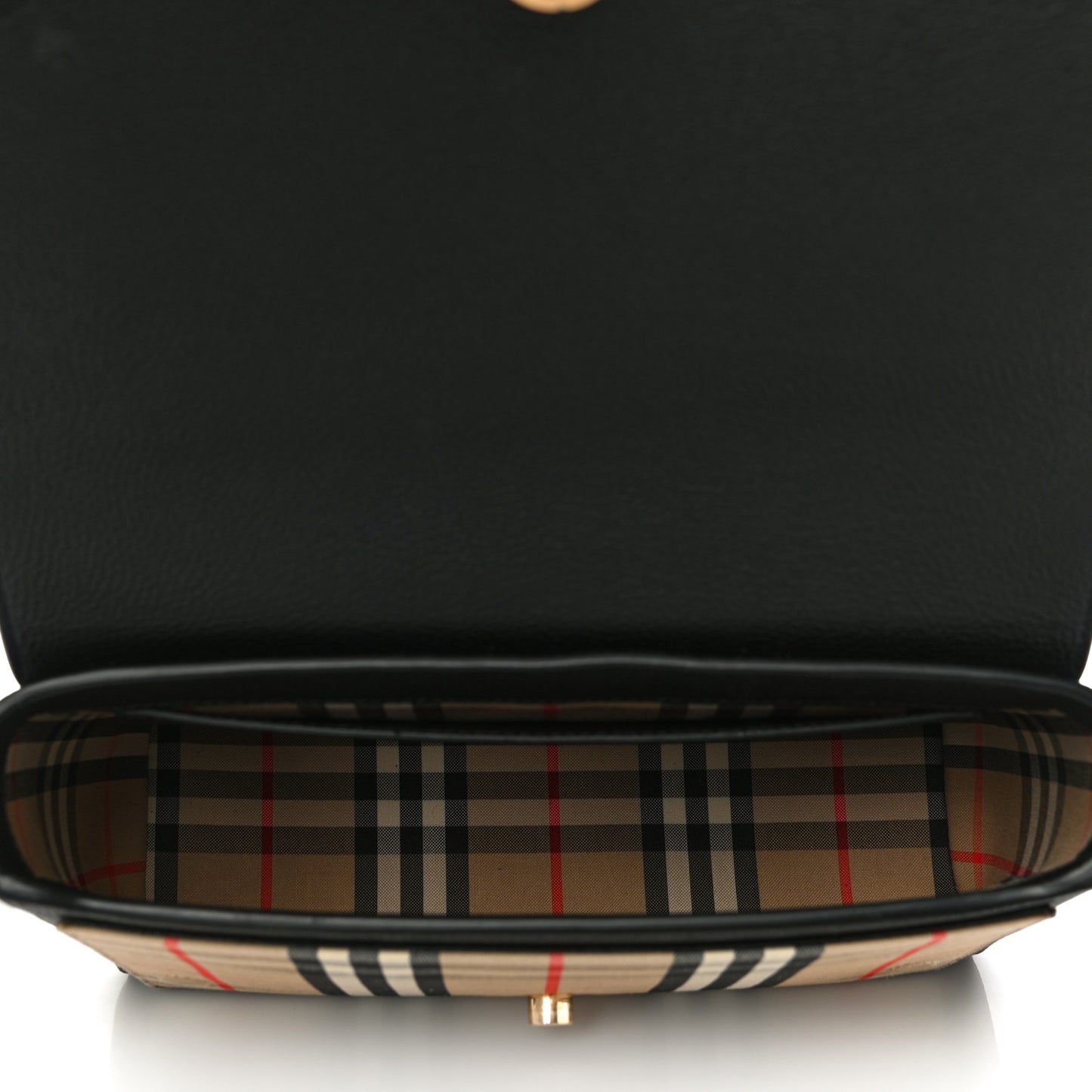 Grainy Calfskin Vintage Check Note Crossbody Bag Black