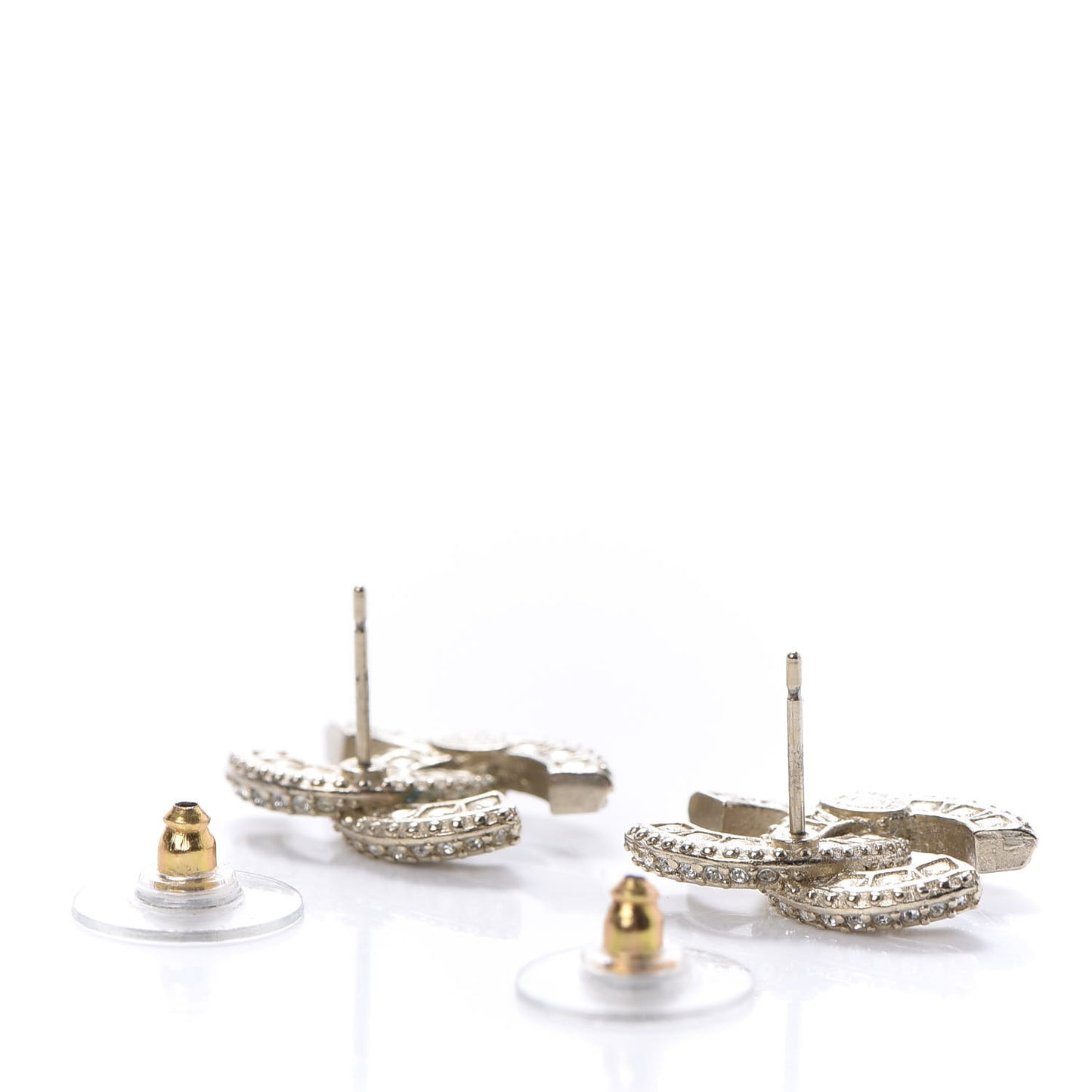 Crystal Timeless CC Earrings Light Gold