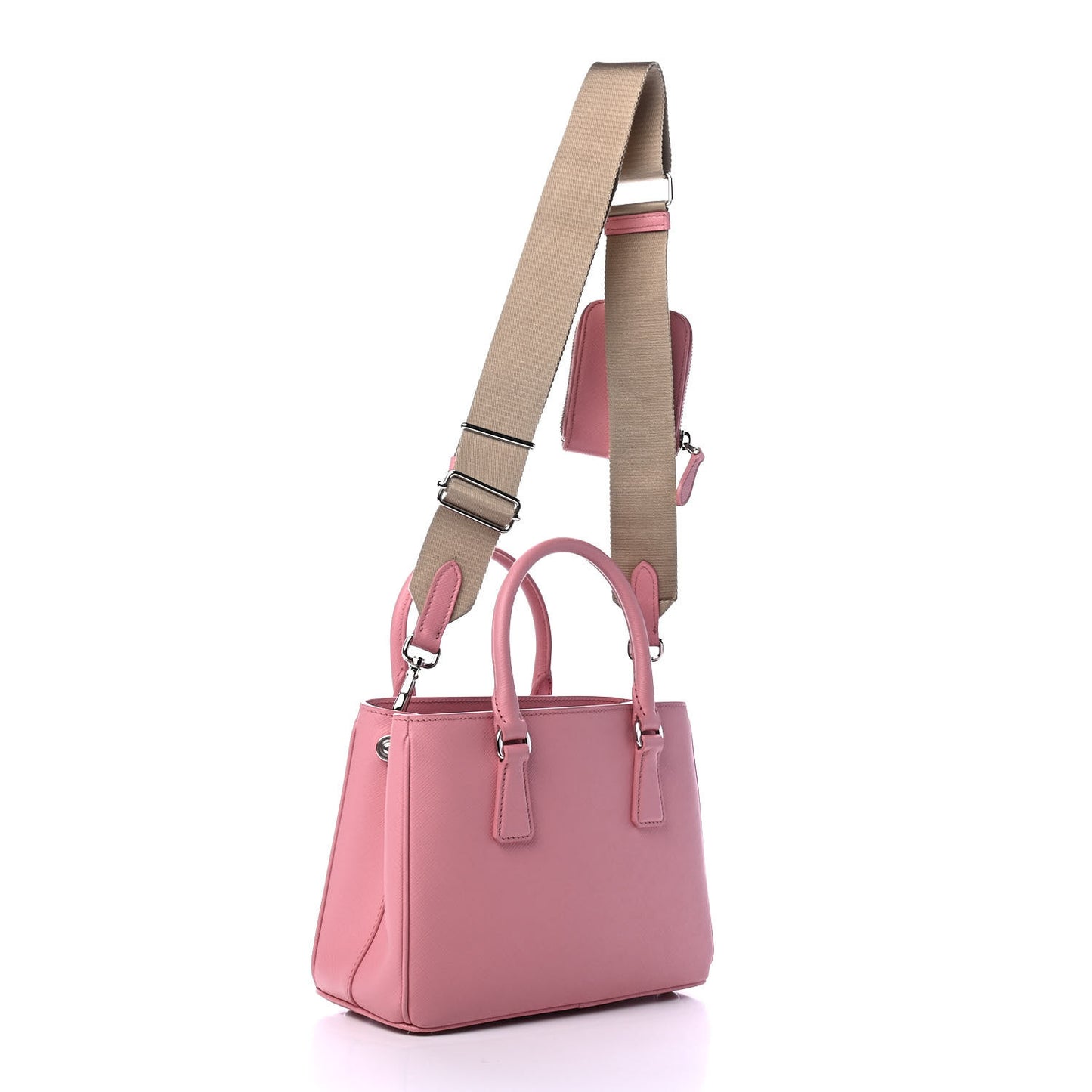 Saffiano Lux Micro Galleria Shoulder Bag Petalo
