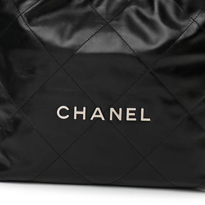 Chanel Shiny Calfskin Quilted Small Chanel 22 Black 9 of 11