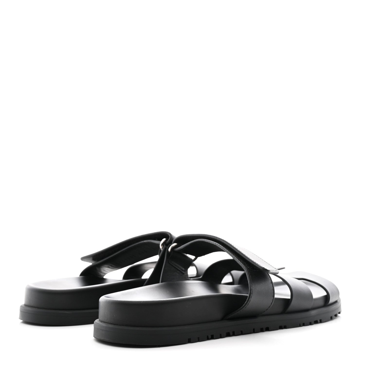 Hermes Calfskin Womens Chypre Sandals 40.5 Black 5 of 11