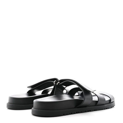 Hermes Calfskin Womens Chypre Sandals 40.5 Black 5 of 11
