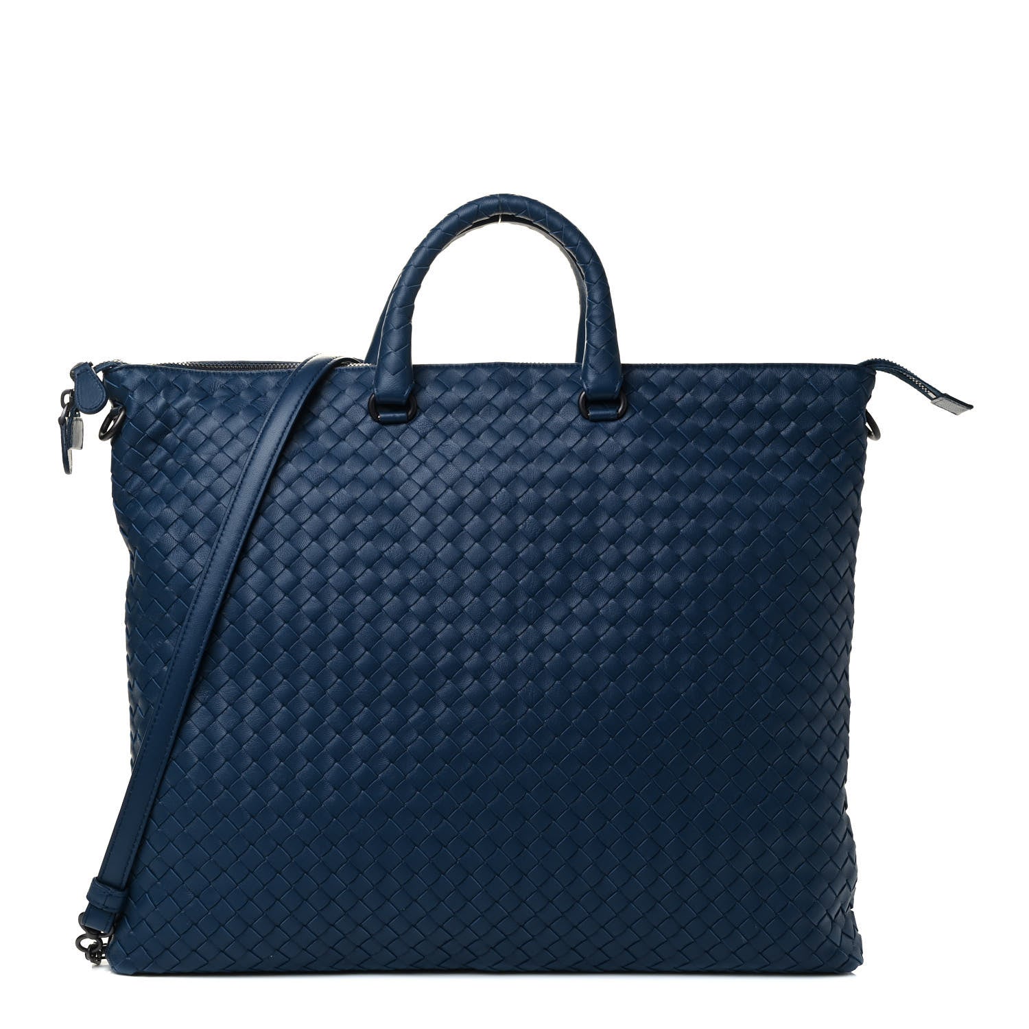 Bottega Veneta Nappa Intrecciato Medium Convertible Tote Blue 1 of 4