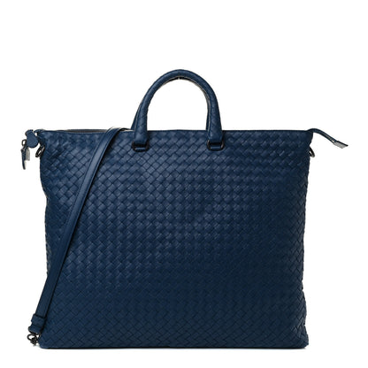 Bottega Veneta Nappa Intrecciato Medium Convertible Tote Blue 1 of 4