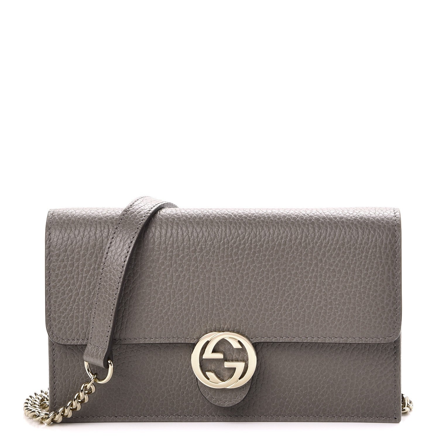 Gucci Dollar Calfskin Interlocking G Chain Wallet Loess 1 of 8