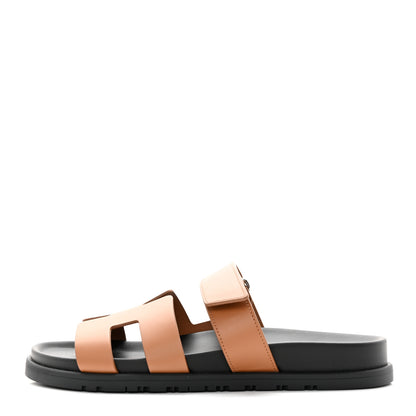Hermes Calfskin Womens Chypre Sandals 39 Naturel 1 of 10